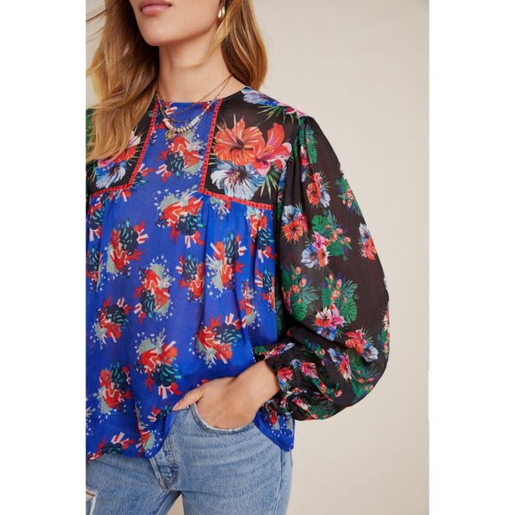 Anthropologie Floral Miranda Puff-Sleeve Peasant - Picture 4 of 8